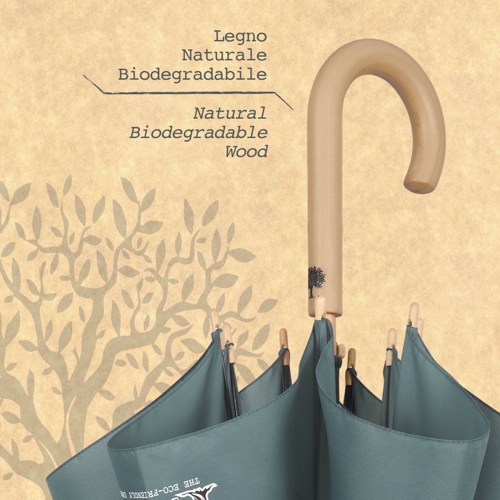 PERLETTI GREEN Dámský automatický deštník / břidlicově šedá, 19109