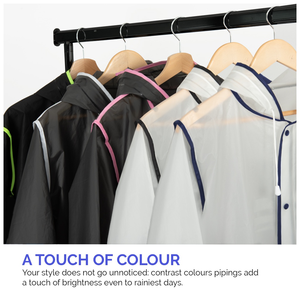 Kvalitní pánská pláštěnka Perletti Transparente Negro, vel. S L, 14212