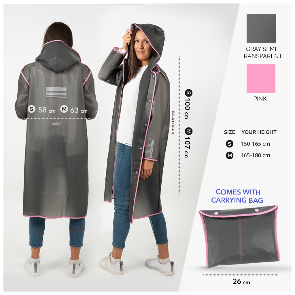 Kvalitní dámská pláštěnka Perletti Transparente Rosa, vel. S S, 14216