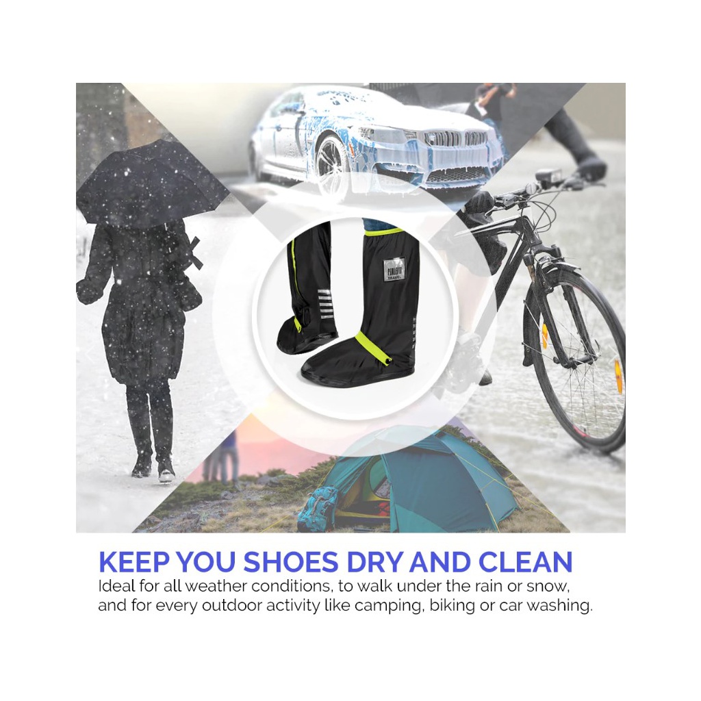 Kvalitní nepromokavé návleky na obuv, velikost M 40/42, Perletti Nero/Argento, 95028