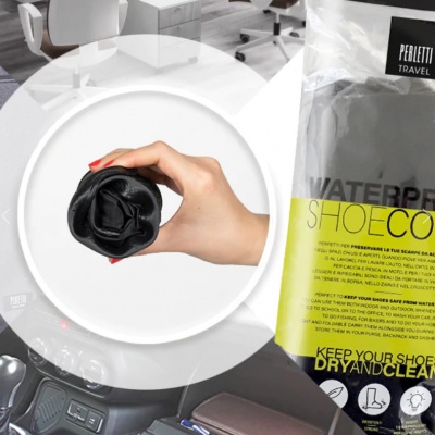 Kvalitní nepromokavé návleky na obuv, velikost M 40/42, Perletti Nero/Argento, 95028 Kvalitní nepromokavé návleky na obuv, velikost M 40/42, Perletti Nero/Argento, 95028