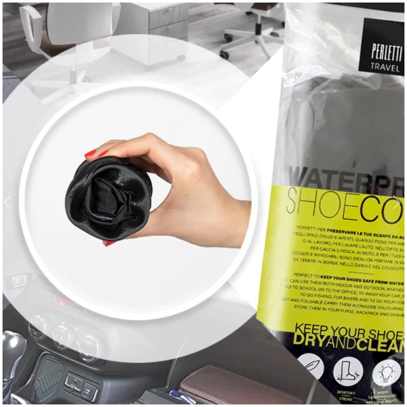 Kvalitní nepromokavé návleky na obuv, velikost M 40/42, Perletti Nero/Argento, 95028 Kvalitní nepromokavé návleky na obuv, velikost M 40/42, Perletti Nero/Argento, 95028