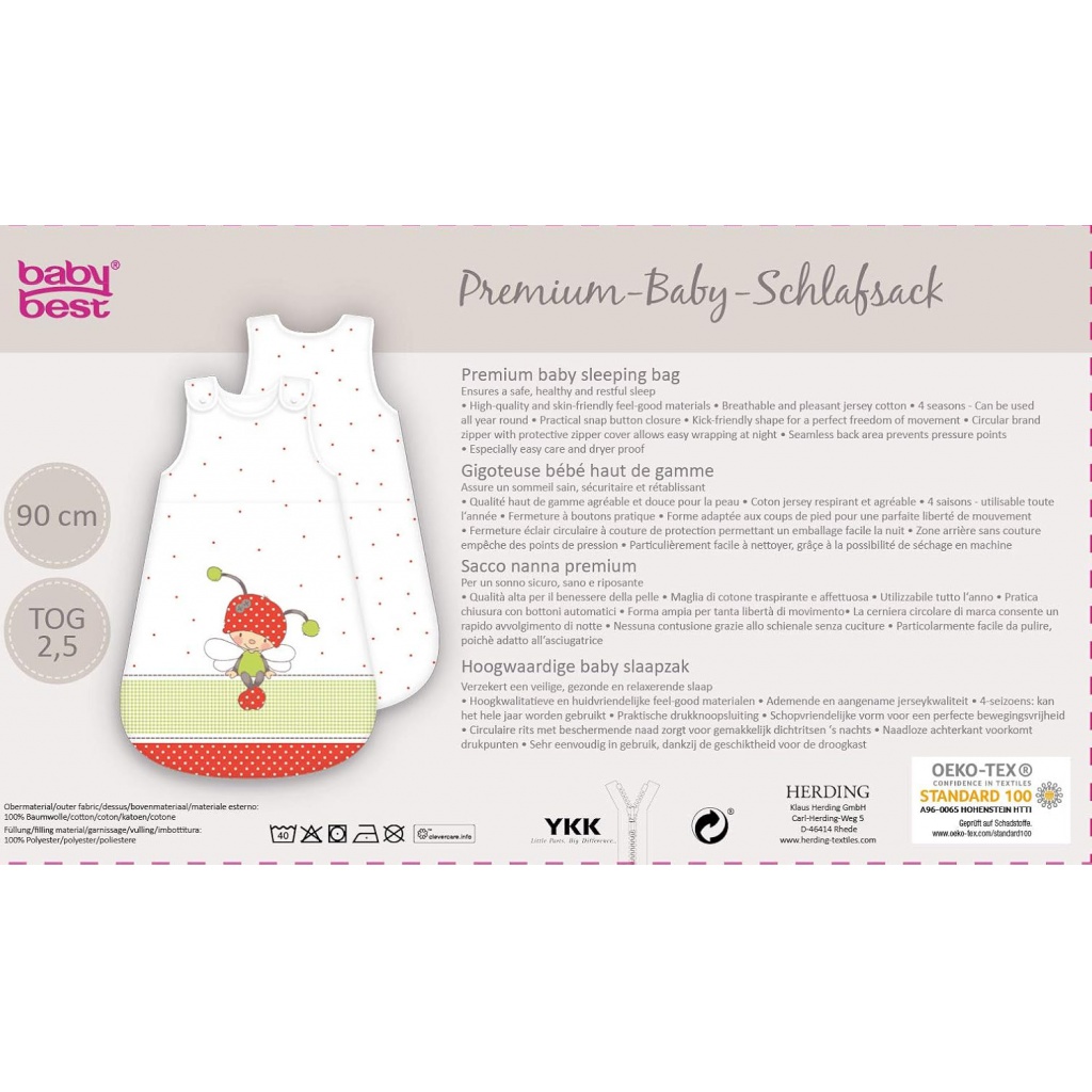 Detský luxusný spací vak 70cm Herding MALÁ LIENKA 0/6mes.