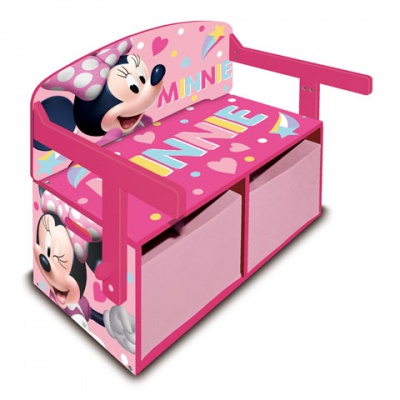 Dětský dřevěný nábytek 3v1 MINNIE MOUSE (Lavička, Box na hračky, Stolek), WD13980 Dětský dřevěný nábytek 3v1 MINNIE MOUSE (Lavička, Box na hračky, Stolek), WD13980