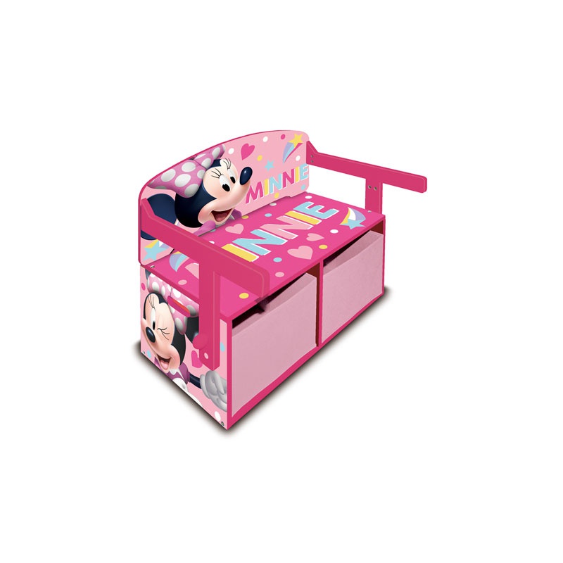 Dětský dřevěný nábytek 3v1 MINNIE MOUSE (Lavička, Box na hračky, Stolek), WD13980 Dětský dřevěný nábytek 3v1 MINNIE MOUSE (Lavička, Box na hračky, Stolek), WD13980