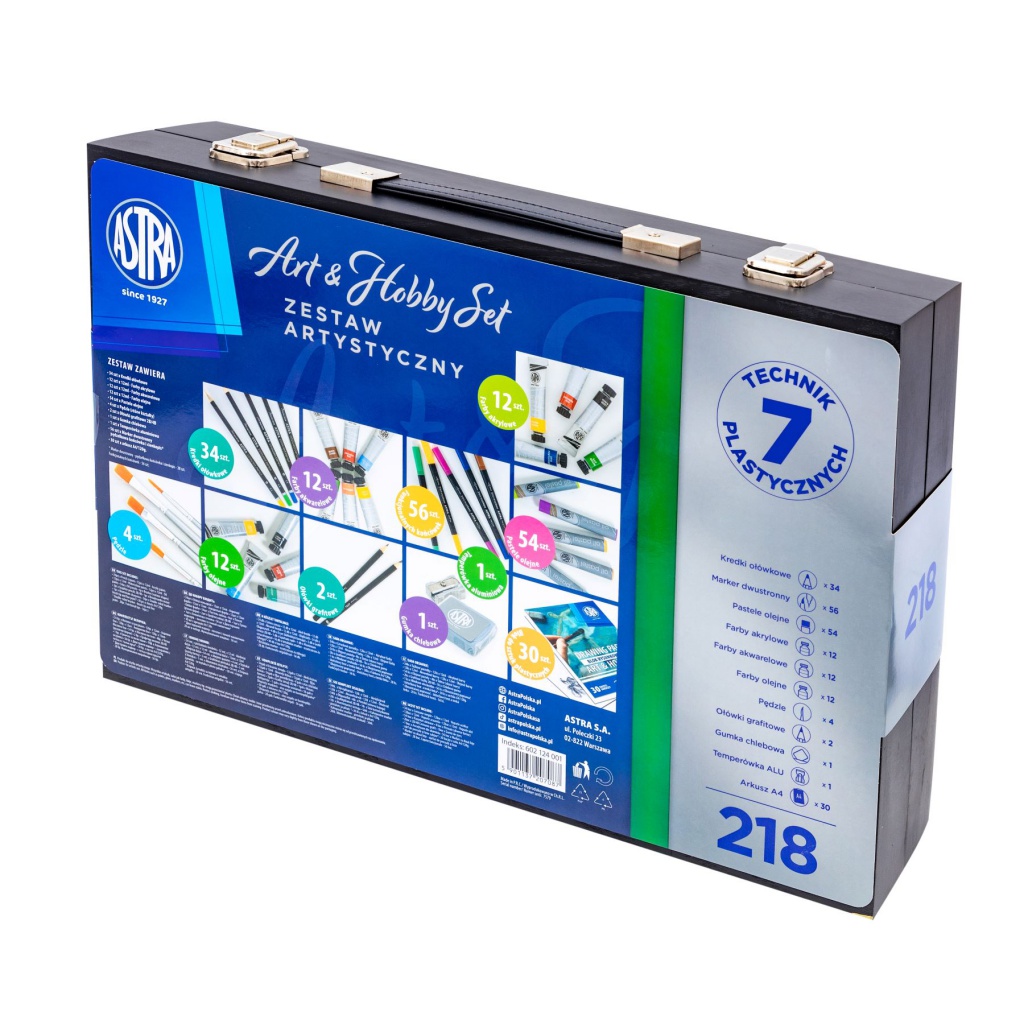 Artea Premium Art Set 218 dielov – luxusná umelecká sada