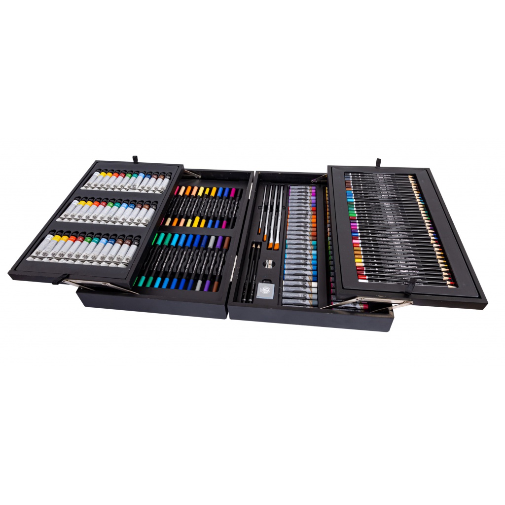 Kompletní umělecká sada v luxusním dřevěném kufříku - 218 elementů "Artea", 602124001