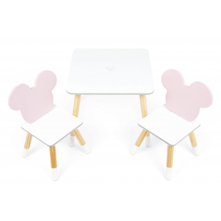 Dětský dřevěný stolek + 2 židle MINNIE MOUSE Iconic, WD16730