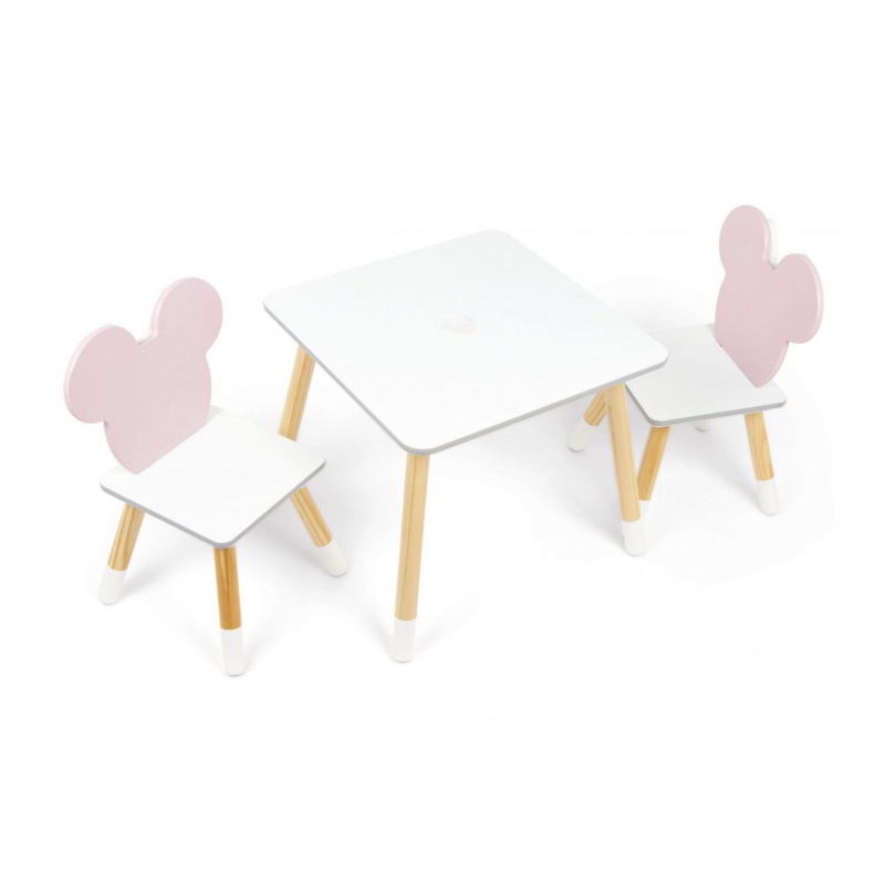 Dětský dřevěný stolek + 2 židle MINNIE MOUSE Iconic, WD16730 Dětský dřevěný stolek + 2 židle MINNIE MOUSE Iconic, WD16730