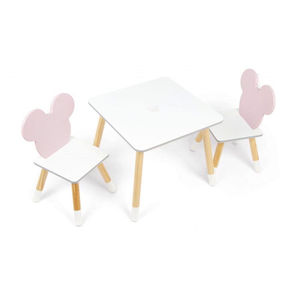 Dětský dřevěný stolek + 2 židle MINNIE MOUSE Iconic, WD16730