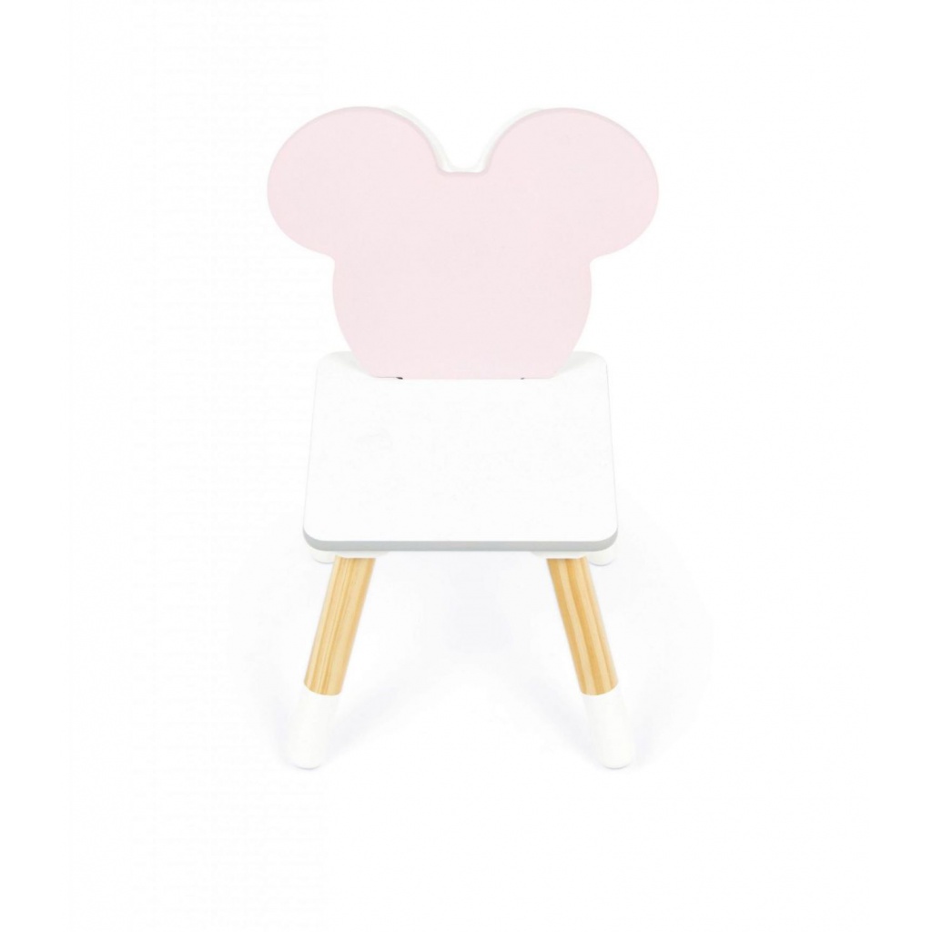 Detský drevený stolík + 2 stoličky MINNIE MOUSE Iconic – zábavný nábytok do detskej izby