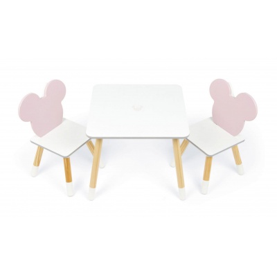 Dětský dřevěný stolek + 2 židle MINNIE MOUSE Iconic, WD16730 Dětský dřevěný stolek + 2 židle MINNIE MOUSE Iconic, WD16730