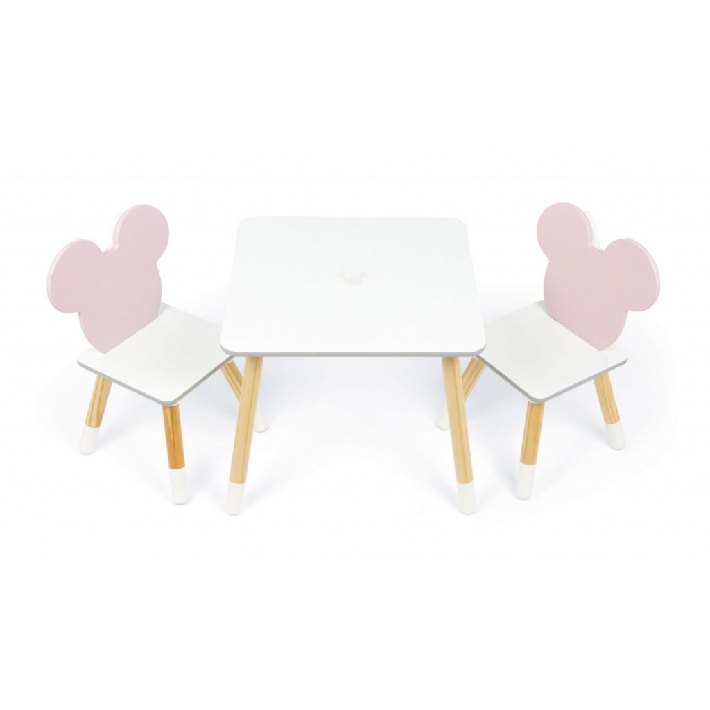 Dětský dřevěný stolek + 2 židle MINNIE MOUSE Iconic, WD16730
