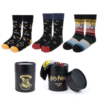 Univerzálne ponožky Harry Potter, darčekové balenie, Sada 3ks, veľkosť 38-45, 2900002568
