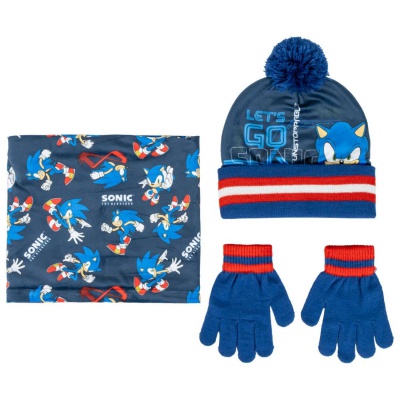 Zimný set (čiapka, nákrčník, rukavice) Ježko Sonic, 2200010269 Zimný set (čiapka, nákrčník, rukavice) Ježko Sonic, 2200010269