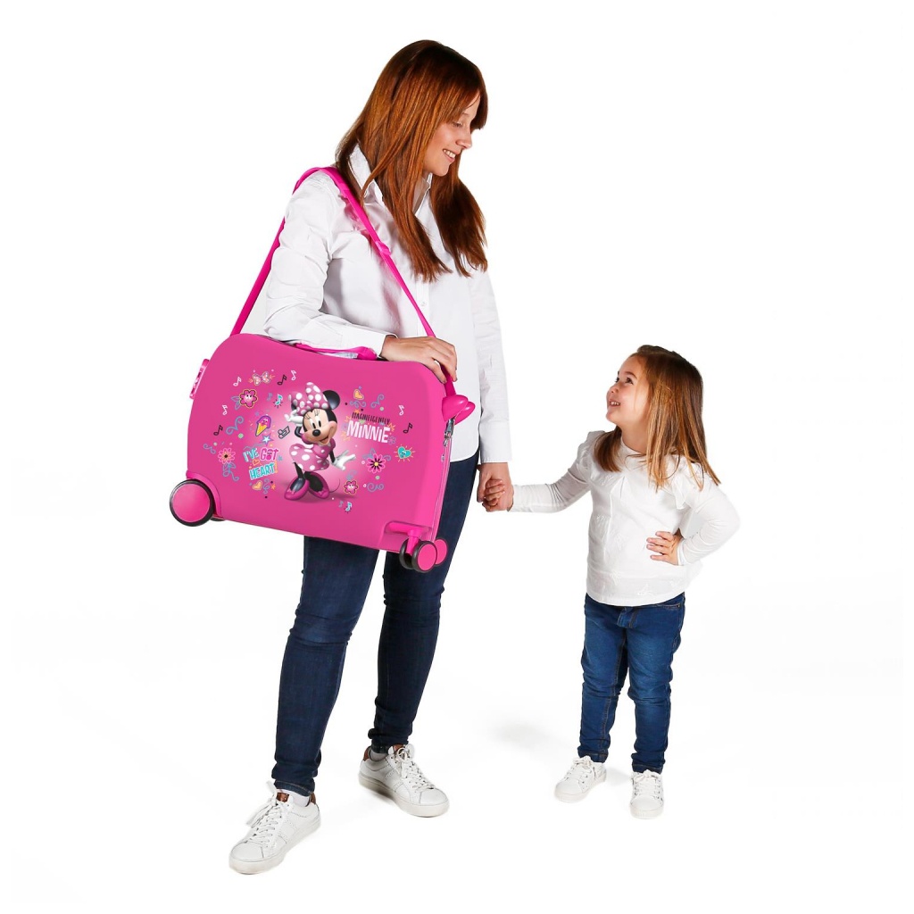 Dětský cestovní kufr na kolečkách / odrážedlo MINNIE MOUSE Pink, 34L, 23398E1
