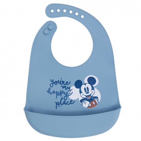 Silikónový podbradník MICKEY MOUSE Baby Blue, 6+, 10429