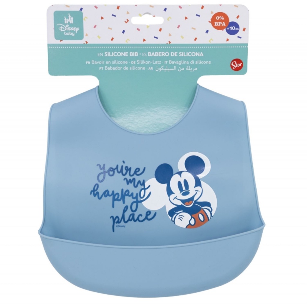 Silikonový bryndák MICKEY MOUSE Blue, 6+, 10429