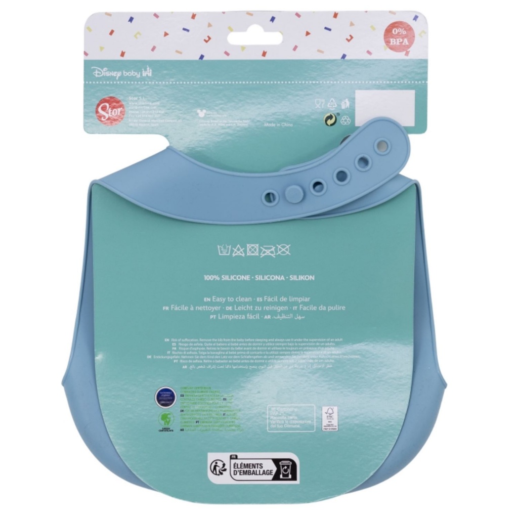 Silikónový podbradník MICKEY MOUSE Baby Blue, 6+, 10429
