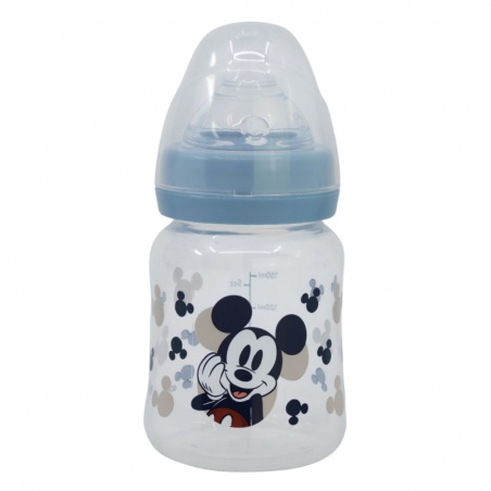 Dojčenská antikoliková fľaša Mickey Mouse Baby Blue, 150ml, 10401