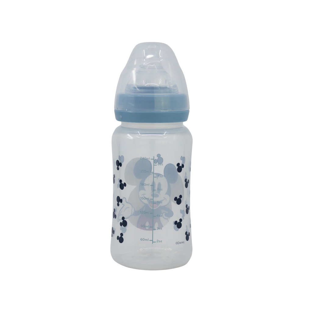 Dojčenská antikoliková fľaša Mickey Mouse Baby Blue, 240ml, 10402