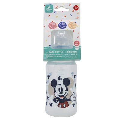 Dojčenská antikoliková fľaša Mickey Mouse Baby Blue, 240ml, 10402 Dojčenská antikoliková fľaša Mickey Mouse Baby Blue, 240ml, 10402