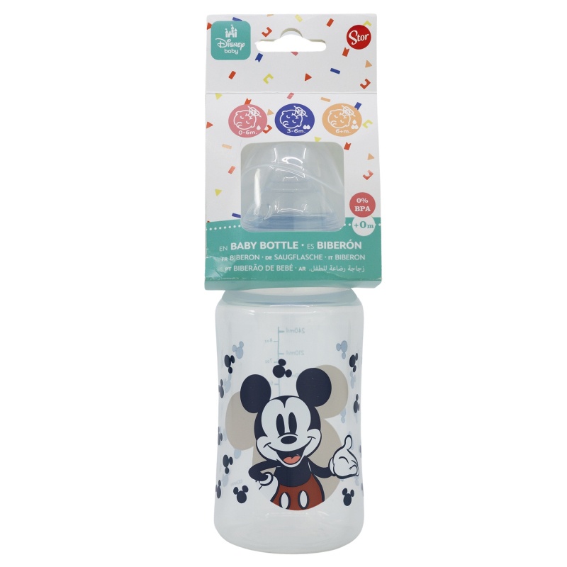 Dojčenská antikoliková fľaša Mickey Mouse Baby Blue, 240ml, 10402 Dojčenská antikoliková fľaša Mickey Mouse Baby Blue, 240ml, 10402
