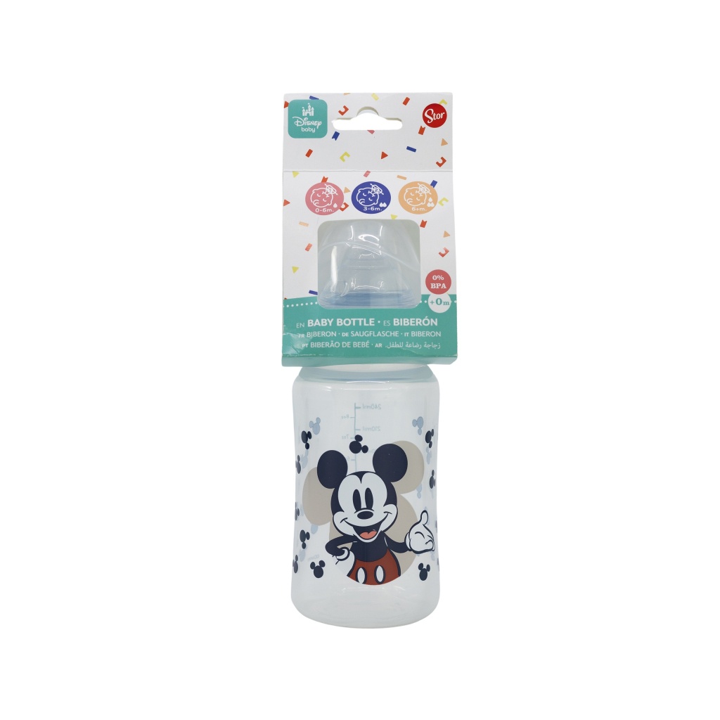 Kojenecká láhev Mickey Mouse s antikolikovým systémem, 240ml, 10402