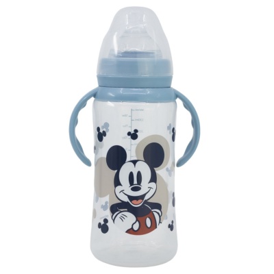 Dojčenská fľaša s rúčkami Mickey Mouse Baby Blue, 360ml, 10+, 10404