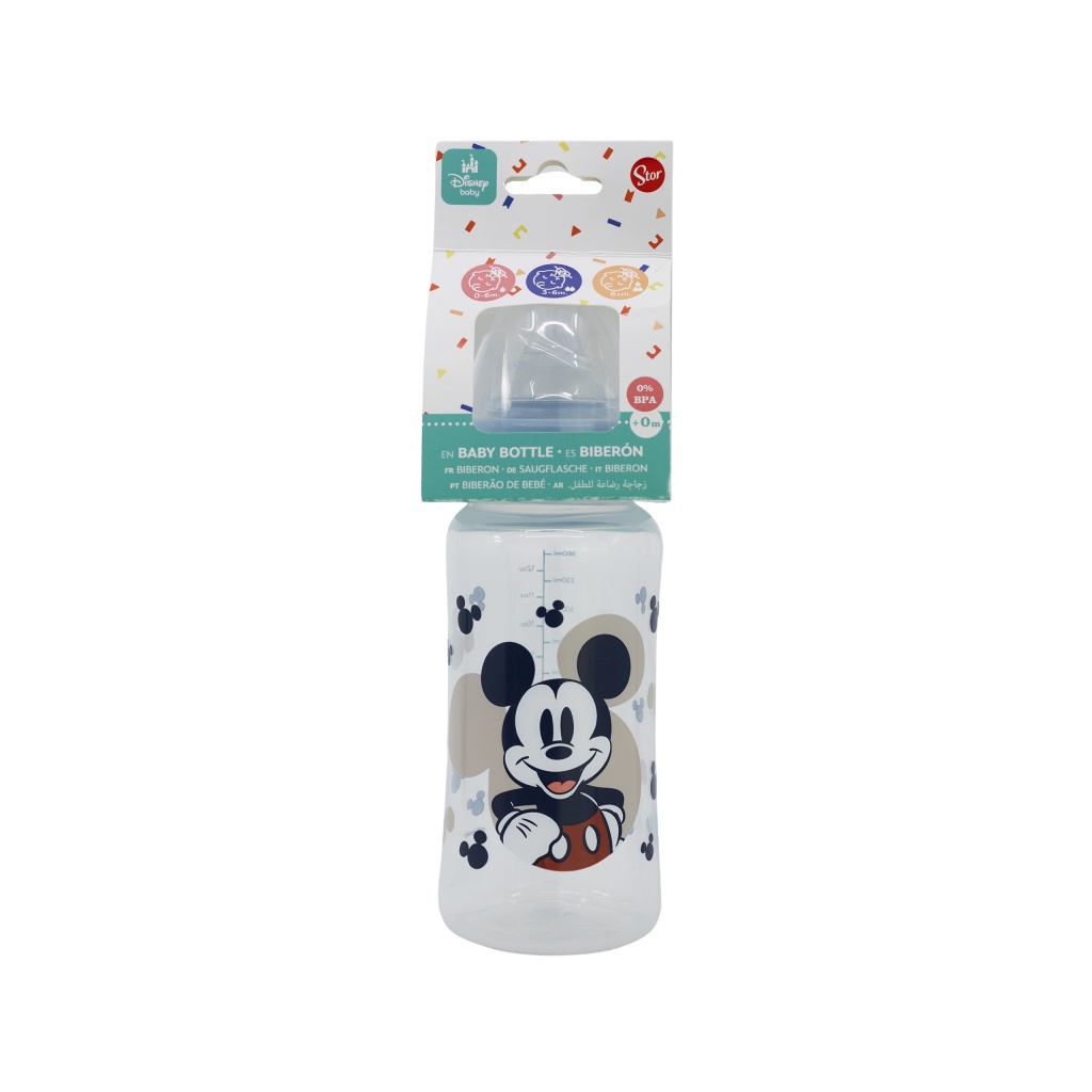 Dojčenská antikoliková fľaša Mickey Mouse Baby Blue, 360ml, 10403