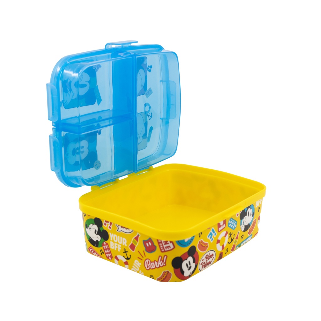 Delený plastový box na desiatu XL, Mickey Mouse Fun-Tastic, 74399