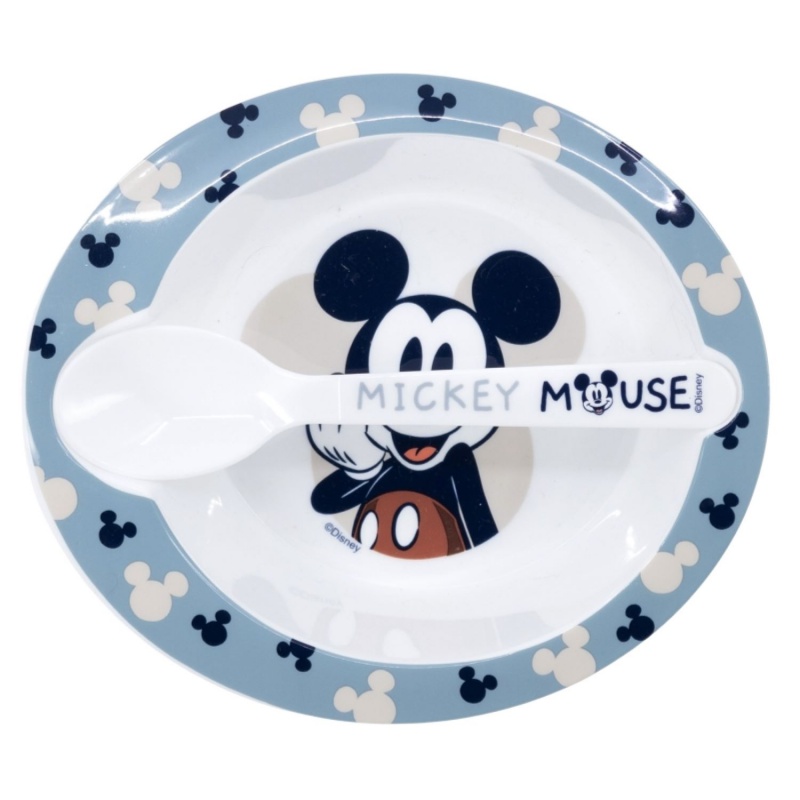 Dětské plastové nádobí 2ks, Mickey Mouse Baby Blue (miska, lžička), 10478 Dětské plastové nádobí 2ks, Mickey Mouse Baby Blue (miska, lžička), 10478