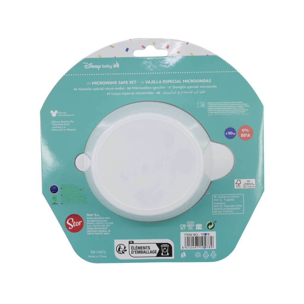 Dětské plastové nádobí 2ks, Mickey Mouse Baby Blue (miska, lžička), 10478