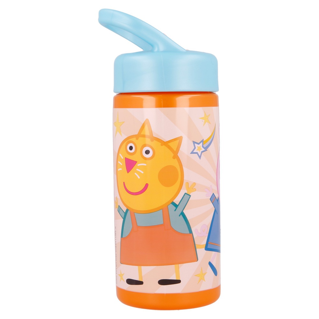 Plastová láhev s výsuvnou brčkem PEPPA PIG, 410ml, 41231