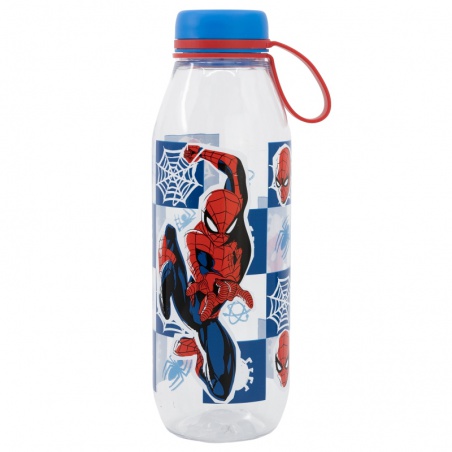 Plastová láhev se silikonovým poutkem Spiderman, 650ml, 74783