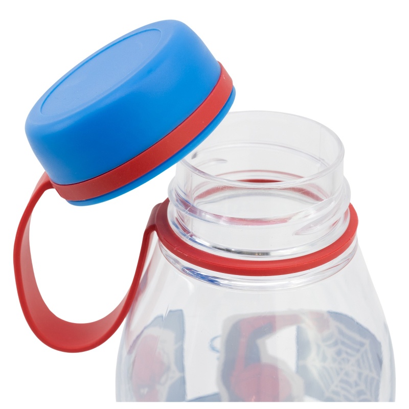 Plastová láhev se silikonovým poutkem Spiderman, 650ml, 74783