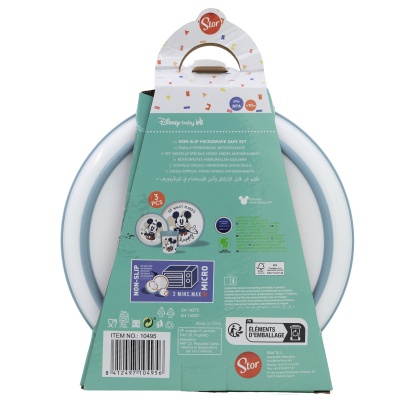 Detský plastový riad  Mickey Mouse Baby Blue Premium (tanier, miska, pohár), 10495