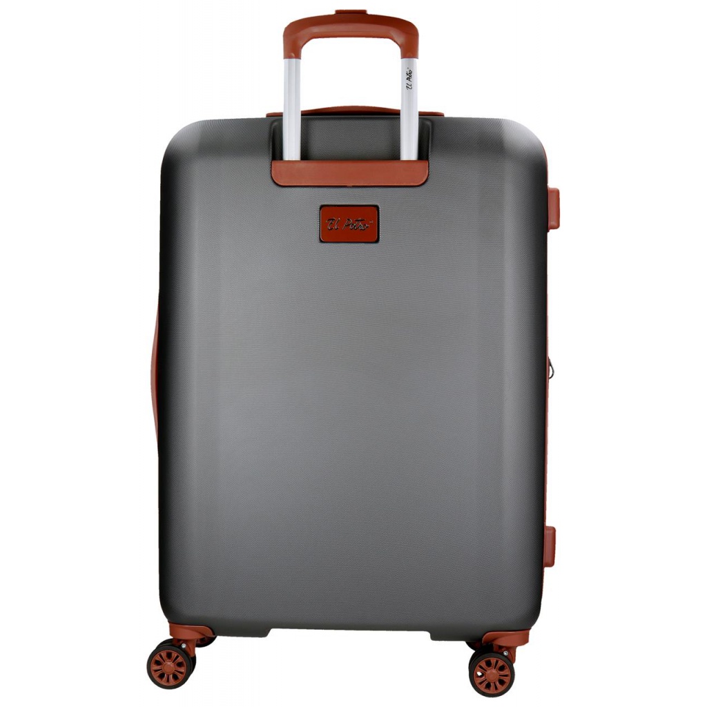 EL POTRO Ocuri Grey, ABS Cestovný kufor 70x49x28cm, 81L, 5128821 (medium exp.)