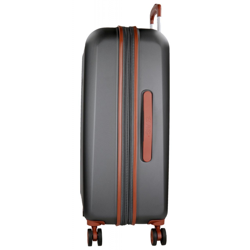 EL POTRO Ocuri Grey, ABS Cestovní kufr 70x49x28cm, 81L, 5128821 (medium exp.)