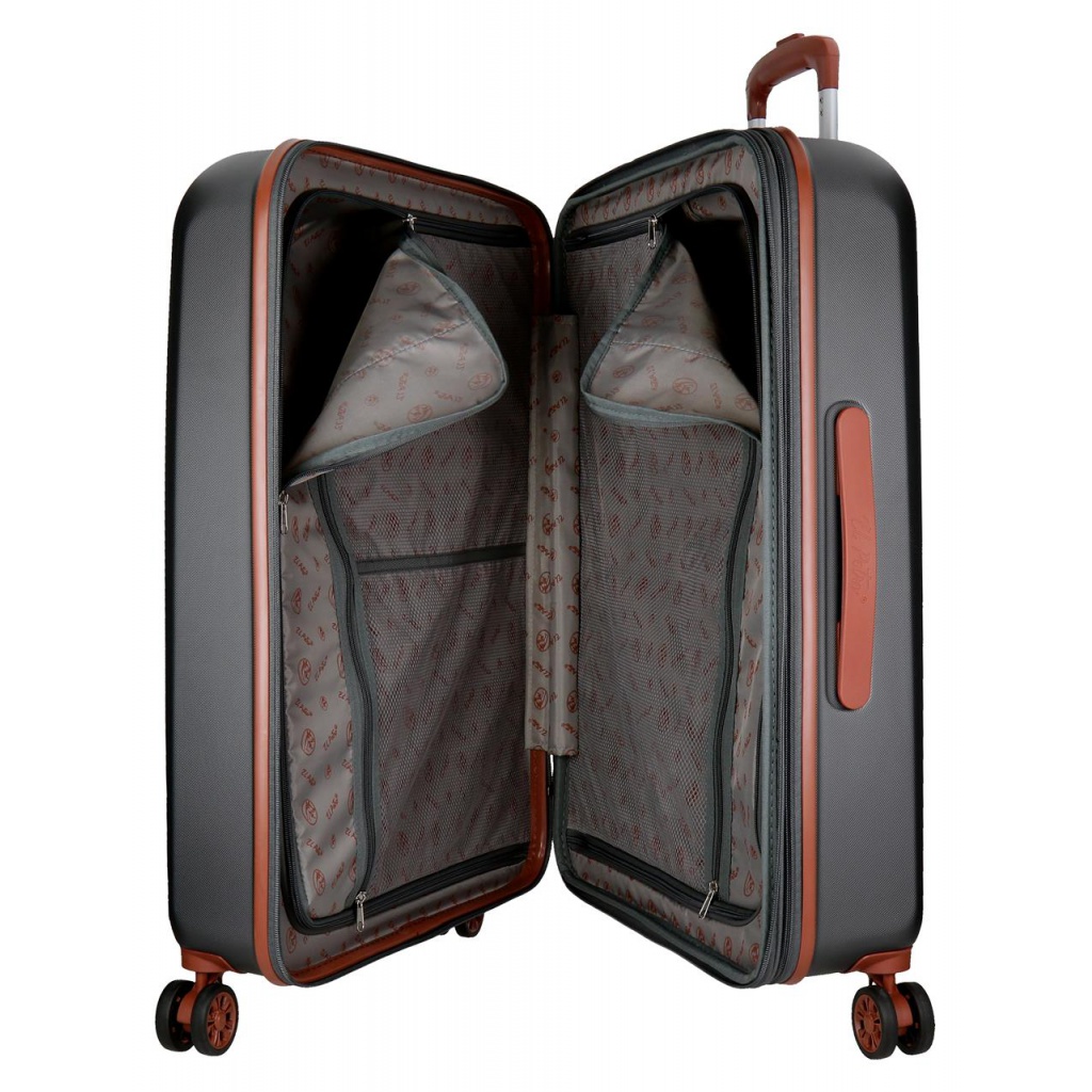 EL POTRO Ocuri Grey, ABS Cestovní kufr 70x49x28cm, 81L, 5128821 (medium exp.)