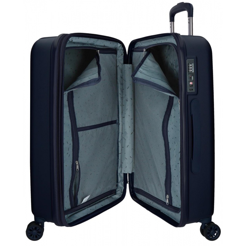 MOVOM Wood Navy Blue, Sada luxusných ABS cestovných kufrov, 75cm/65cm/55cm, 5318464