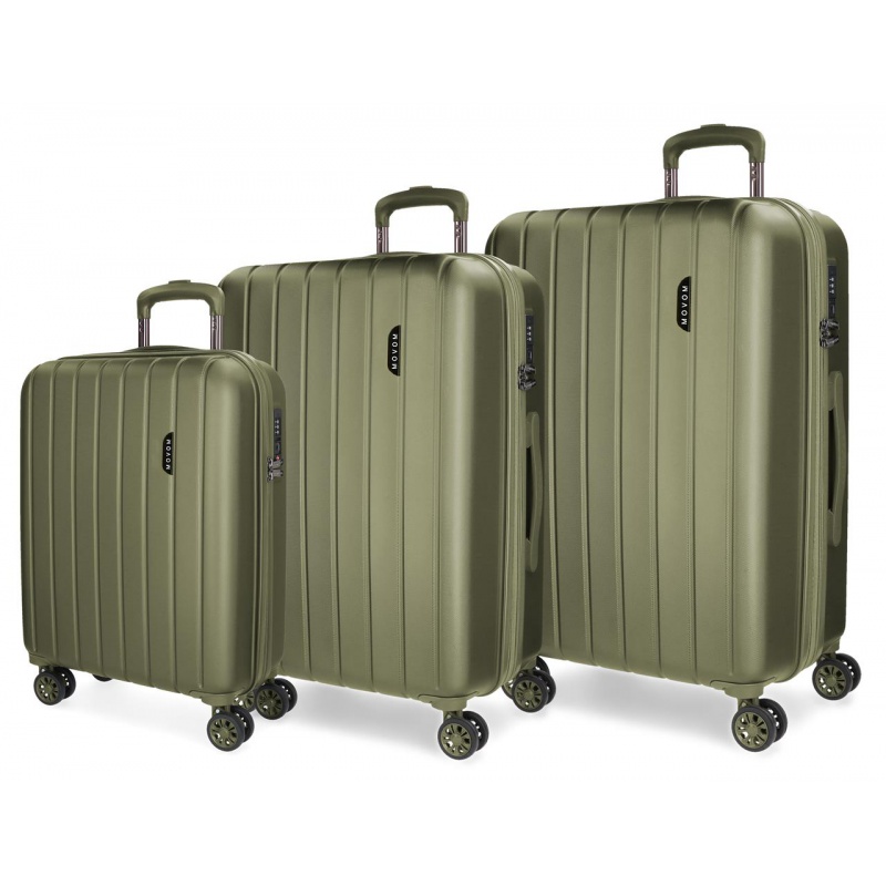 MOVOM Wood Khaki, Sada luxusných ABS cestovných kufrov, 75cm/65cm/55cm, 531846A MOVOM Wood Khaki, Sada luxusných ABS cestovných kufrov, 75cm/65cm/55cm, 531846A