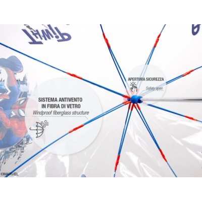 Chlapecký deštník Spiderman Transparent, 75395 Chlapecký deštník Spiderman Transparent, 75395