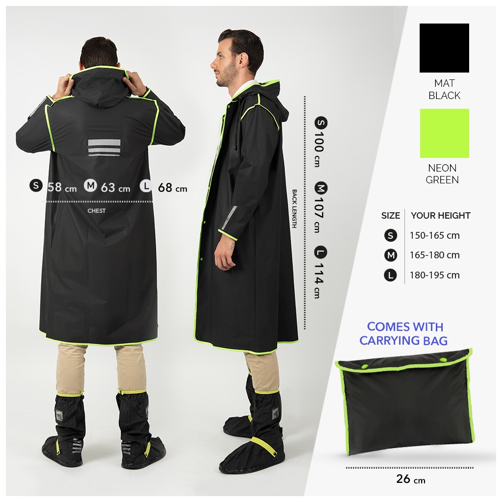 Kvalitný pánsky pršiplášť Perletti Nero/Lime, veľkosť S, 14221