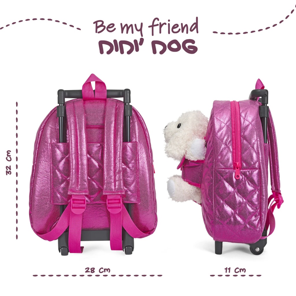 Dětský batoh na kolečkách s plyšovým pudlíkem Perletti Kids, 13081