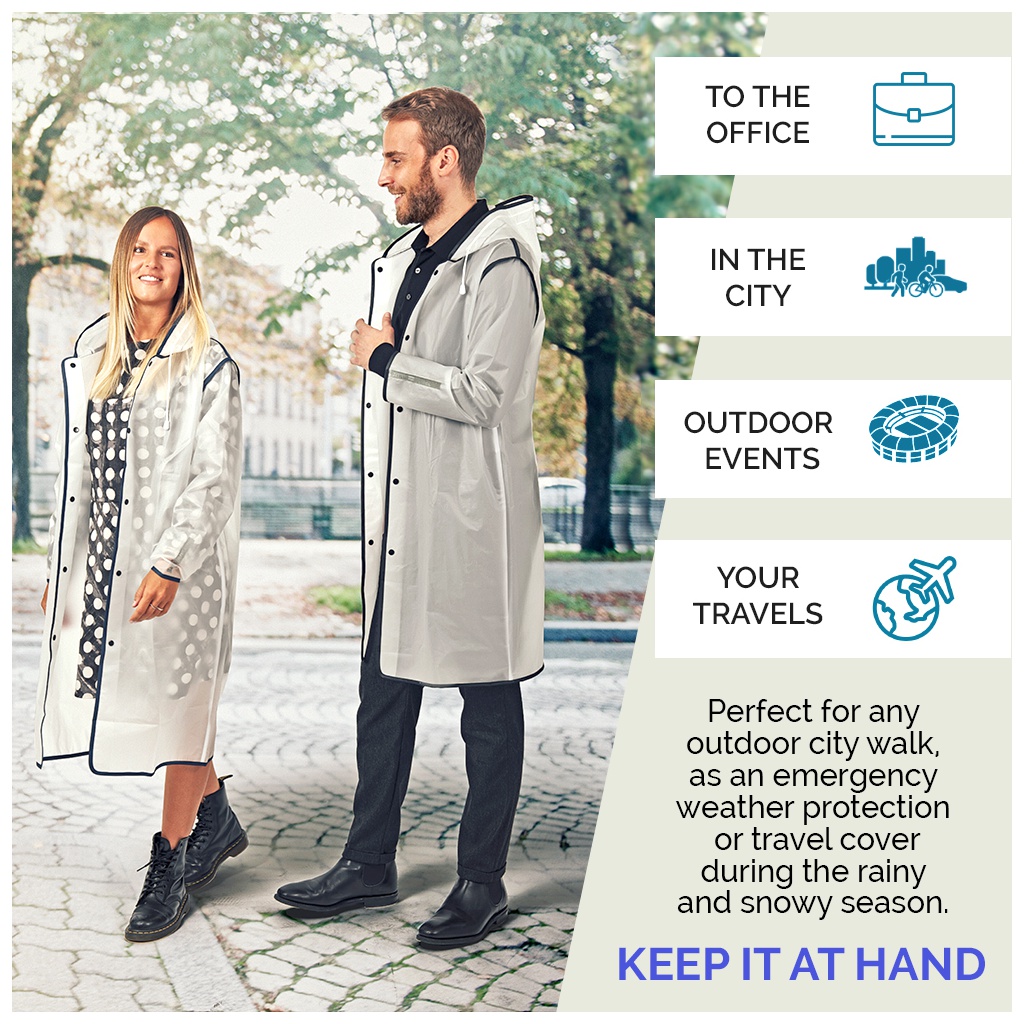 Kvalitný pánsky pršiplášť Perletti Transparente Negro, veľ. S, 14210