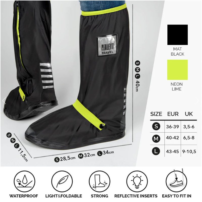 Kvalitné nepremokavé návleky na obuv Perletti Travel Lime, veľkosť M 40/42, 95013 Kvalitné nepremokavé návleky na obuv Perletti Travel Lime, veľkosť M 40/42, 95013