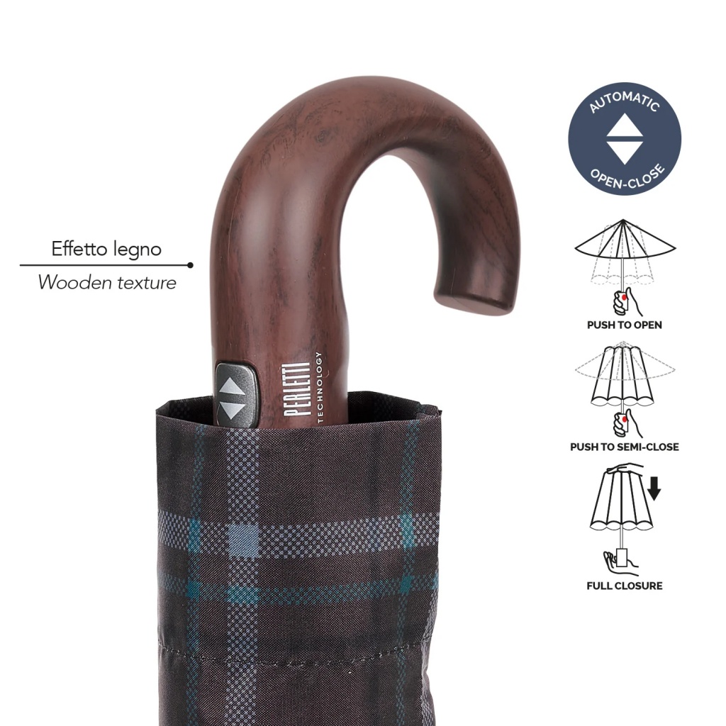 Pánský plnoautomatický deštník Perletti Technology / modrý, 21792