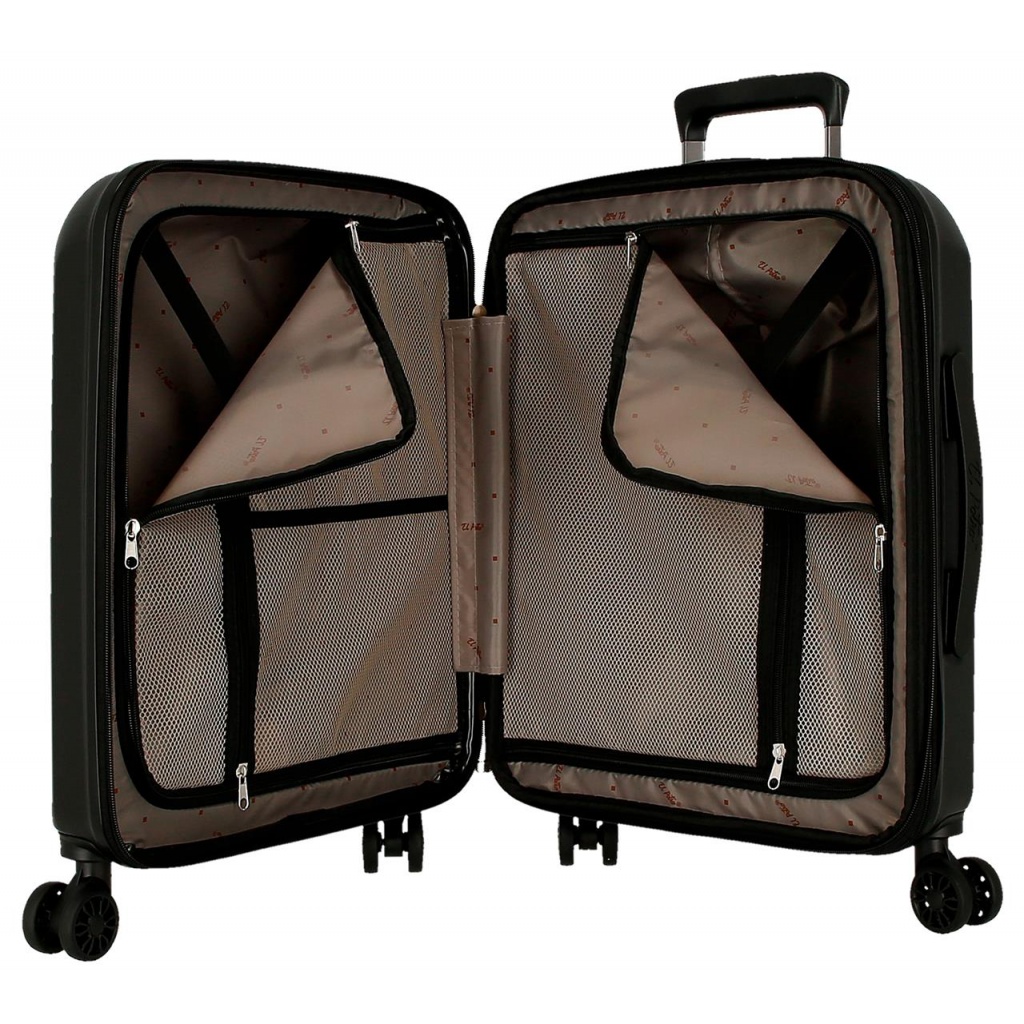 EL POTRO Vera Black, ABS Cestovní kufr 55x40x20cm, 37L, 5338621 (small exp.)