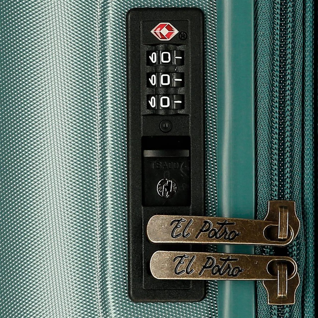 EL POTRO Vera Green, ABS Cestovní kufr 55x40x20cm, 37L, 5338623 (small exp.)